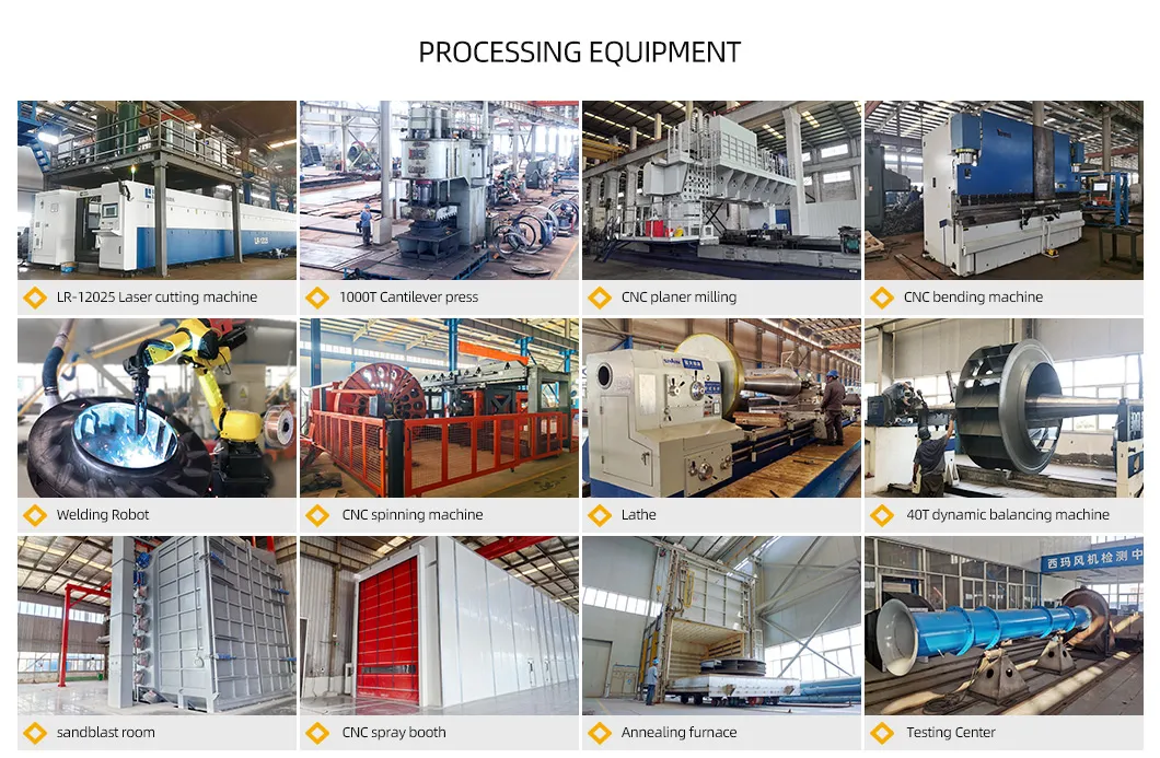 Ventilador centrífugo de 45kw para transporte de materiales, gran volumen de aire, baja presión 5